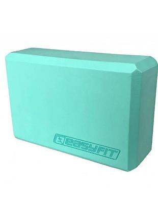 Блок для йоги easyfit ef-1818-m, eva, мятный