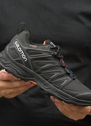 Термо кросівки salomon speed cross pro gore-tex thinsulate black orange