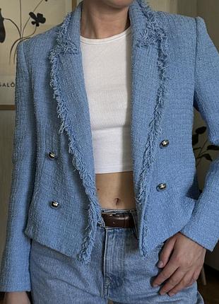 Жіночий твідовий піджак zara