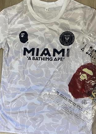Футболка бейп чоловіча a bathing ape (bape) x inter miami