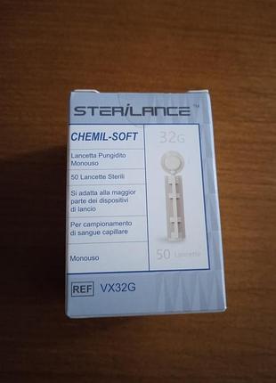 Ланцеты стерильные одноразовые универсальные 32 g chemil soft 50 штук
