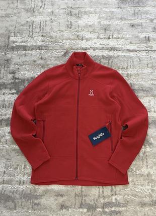 Жіноча флісова кофта haglöfs astro jacket спортивна червона мікрофліс розмір м хагловс фліска