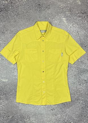Яркая винтажная рубашка versace jeans couture оригинал / желтая тенниска версаче италия m