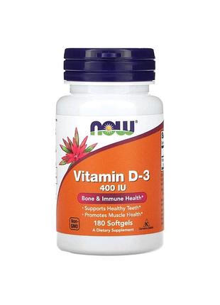 Вітамін d3 now foods vitamin d3 400 ме 180 капсул здоров'я кісток зубів імунної системи