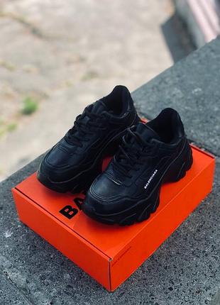 Жіночі кросівки balenciaga чорні | 35–41 | трендова модель чорные женские кроссовки на платформе новинка 2026 высокая подошва