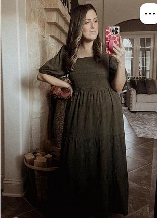Ярусное с объемными рукавами платье 👗 большого размера
