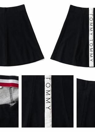 Жіноча чорна спідниця tommy jeans розмір s з логотипом tommy 🖤
