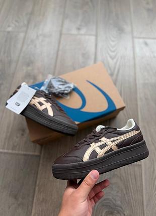 Asics onitsuka tiger tokuten brown gold platform