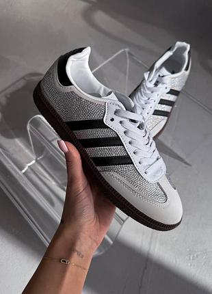 Кроссовки женские adidas samba white swarovski