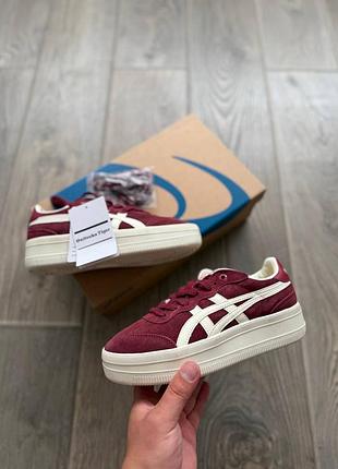 Asics onitsuka tiger tokuten bugrundy beige platform