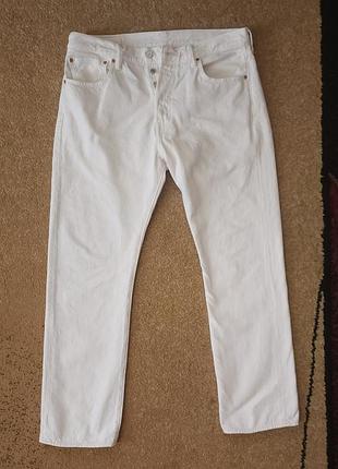 Белые джинсы levi's 501 w34/l30