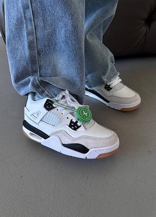 😍 женские кроссовки air jordan retro 4 x sb | white / black premium (7)
