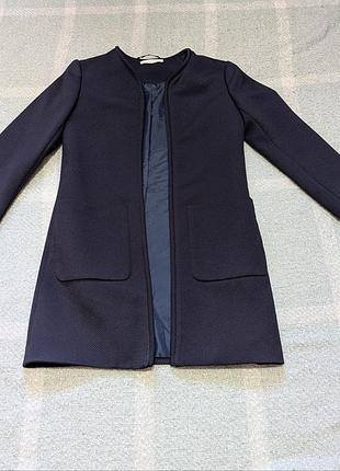 Темно-синій структурний кардиган / легке пальто h&m (без застібки) — s / m