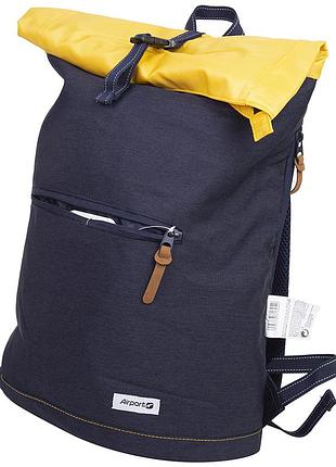 Рюкзак airport roll top 18 л 43x40x18 см денім-жовтий
