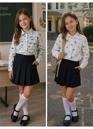 Школьная форма для девочки рубашка 8-9 лет