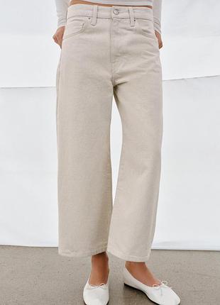 Джинси zw collection кюлоти із середньою посадкою від zara