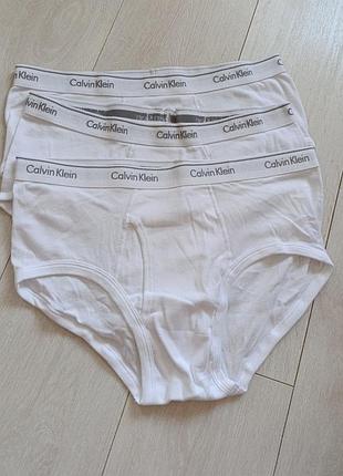 Базовые белые трусы мужские коттоновые calvin klein l л 12 40 48