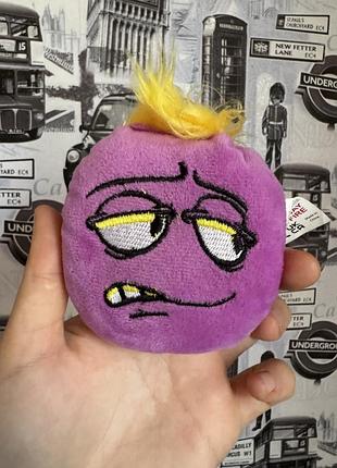 М'яка іграшка-антистрес silly slammers (серія bean bags with attitude) фірми ggi з яскравим жовтим чубчиком і вишитим сердитим обличчям