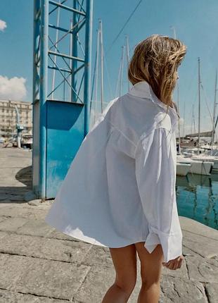 Сорочка біла оверсайз рубашка zara зара
