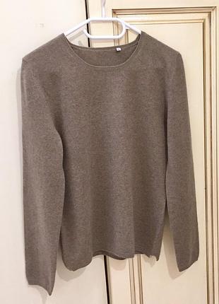 Свитер из кашемира 100% cashmere crew neck sweater beige оригинал из свежих коллекций