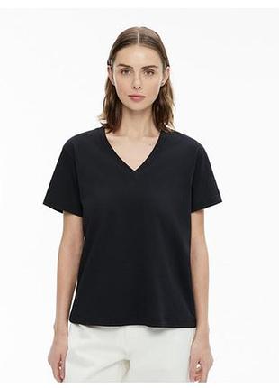 Лляна футболка оверсайз h&m з v вирізом, льон