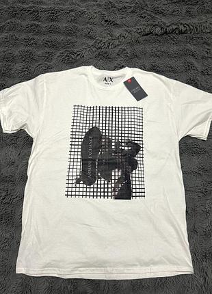 Біла футболка armani exchange