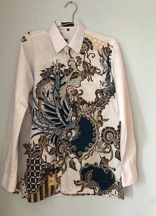 Хлопковая рубашка батик samsara (100% хлопок, индонезия) / рубашка с узором batik / l
