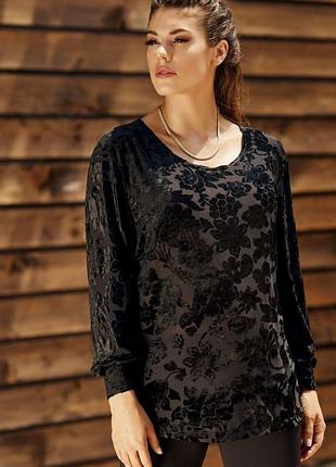 Красивая блуза с бархатными цветами/ 22/ brend marks &amp; spencer