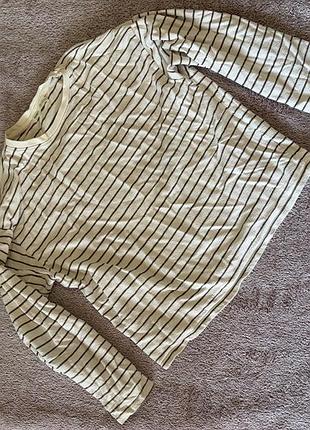 Лонгслів жіночий pull&bear в смужку бежевий з коричневим розмір s