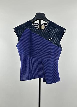 Жіноча тенісна майка nikecourt dri-fit adv, синя, розмір m, нова, dj8567-451