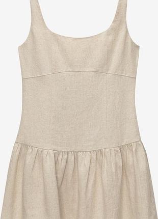 Бомбезна льняна туніка плаття дороге і модне pull & bear