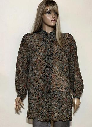 Laura ashley вінтажна шовкова сорочка принт пейслі/0000h/