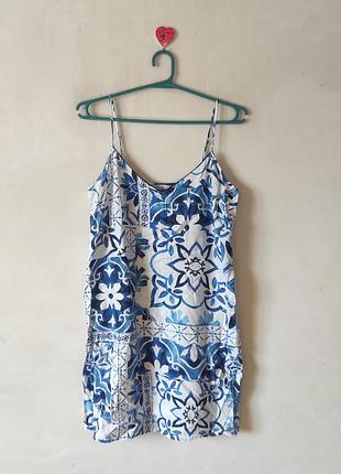 Легкая хлопковая ночная рубашка cyberjammies с принтом майолика размер xl (eur 42 / uk 16)