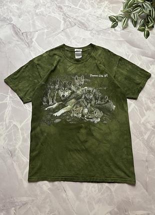 Футболка з вовками вінтаж vintage 90s gildan