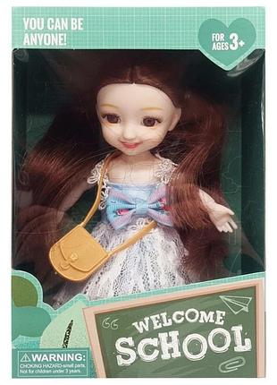 Дитяча лялька "welcome school" yl605-7/9/10 з сумочкою синій