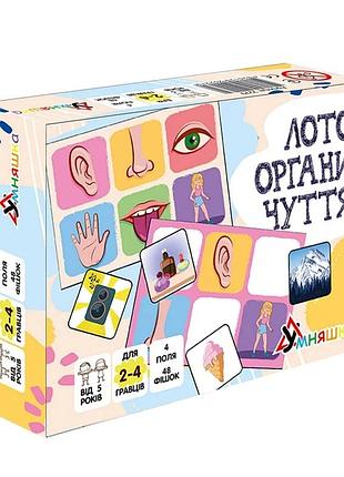 Дитяче лото "органи чуття" 2279-um 4 поля, 48 фішок
