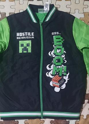 Оригінальна куртка-бомбер minecraft hostile behavior р. 18 (youth xl) нова