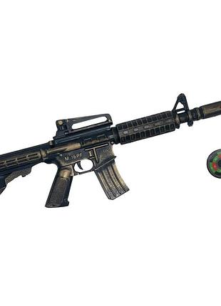 Іграшковий автомат з м'якими кулями m16 pf golden gun 910gg золотий