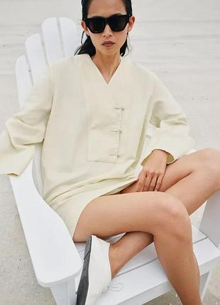 Сукня в азіатському стилі сарафан плаття льон лляне zara зара