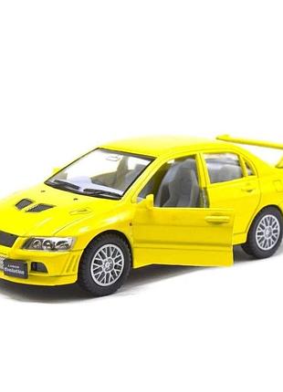 Колекційна машинка "mitsubishi evolution vii" kt5052w(yellow) масштаб 1:42
