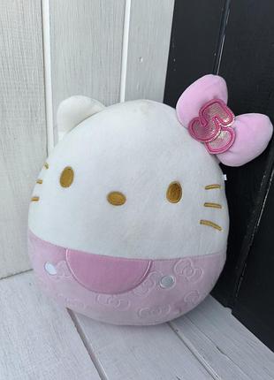 М'яка іграшка кіт котик hello kitty squishmallows сквіш подушка антистрес хелоу кітті
