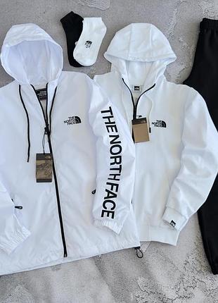 Мужской спортивный костюм the north face демисезон ветровка tnf + кофта + брюки тн s / m / l / xl / xxl