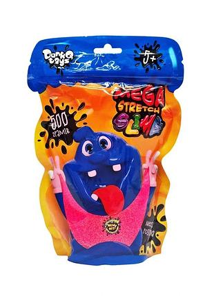 Лізун-антистрес "mega stretch slime" slm-12-01u 500 гр рожевий