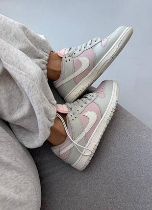 😍 женские кроссовки nike sb dunk | pink / grey (2)