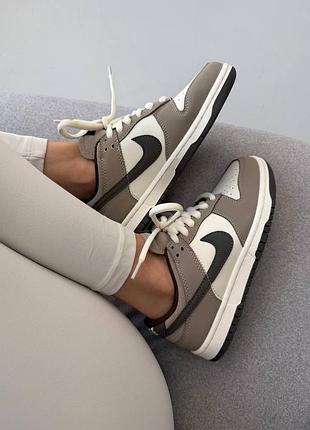 😍 жіночі кросівки nike sb dunk | grey / white / black swoosh premium (7)