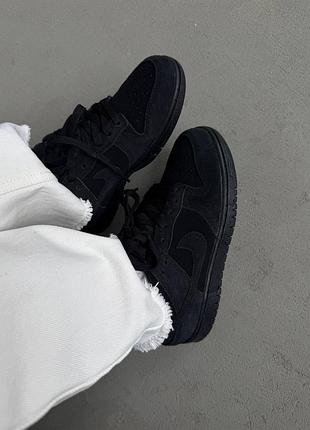 😍 женские кроссовки nike sb dunk | nubuck full black premium (3)