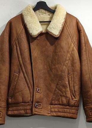 Винтажный бомбер пилот авиатор vintage sheepskin aviator jacket