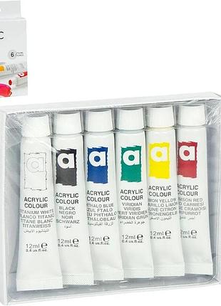 Набір акрилових фарб "art ranger acryliс" pa31.06012a 12 мл 6 кольорів