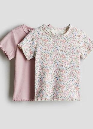 Набор из 2-х футболок в рубчик от h&amp;m на 1.5-2роки