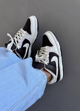 😍 женские кроссовки nike sb dunk | dark brown/cracked skin (8)
